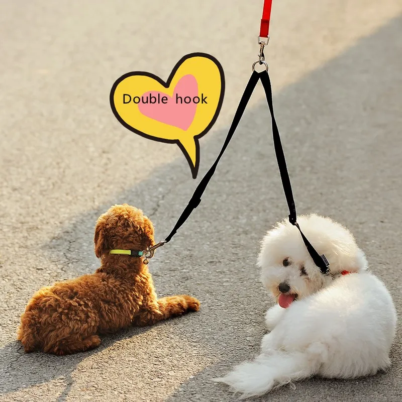 2017 New Hot Pet Dog Leashes 100CM double puppy dog leash walking leash