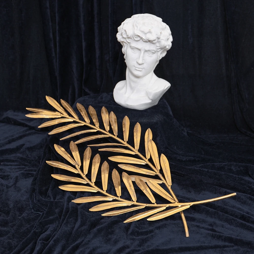 

Golden Nordic Gold Olive Branch Modern Design Wall decoration decor Hanging Flower Robe Hook Rack French greece chic ORNAMENT