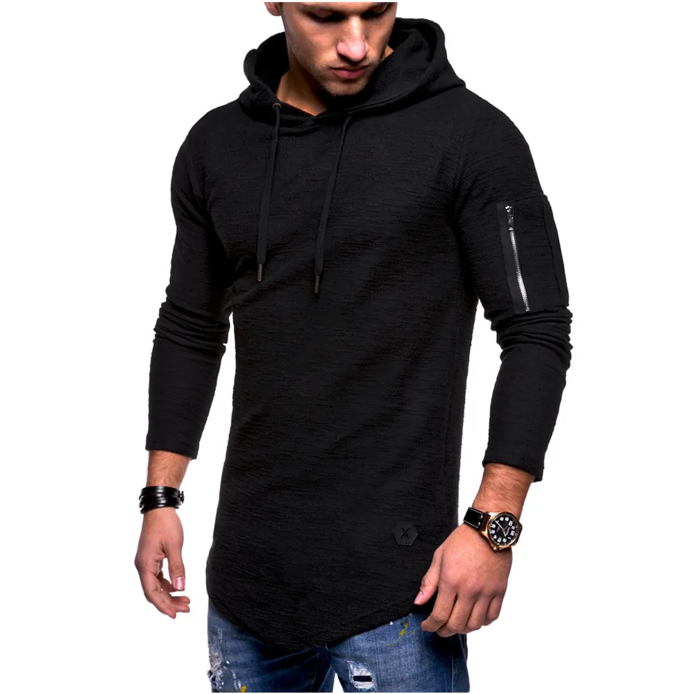 Men/'s Slim Fit Hoodies Long Sleeve Muscle Tee T-shirt Casual Tops Hooded Blouse