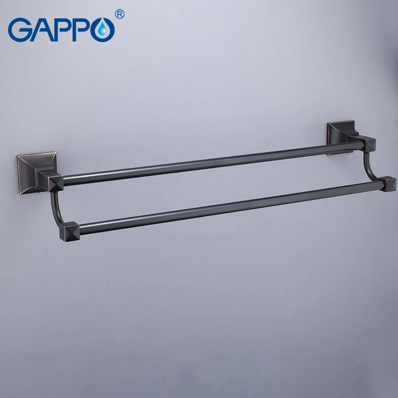 Настенный держатель для полотенец GAPPO латунный двойной настенный Черные