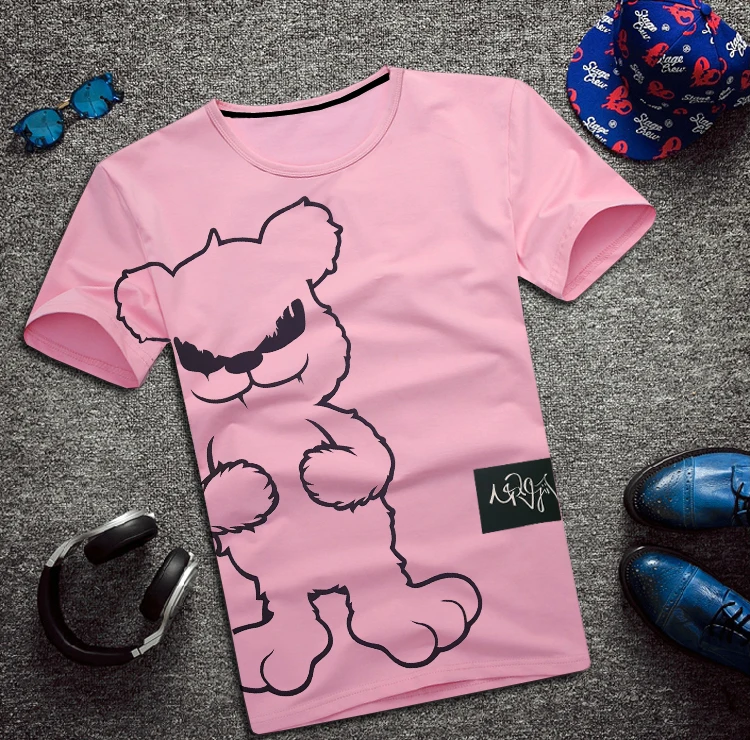 

pink tops red Free shipping plus size oversize 8xl cotton tees short-sleeve T-shirt bust 155 cm cartoon Chinese style t shirts
