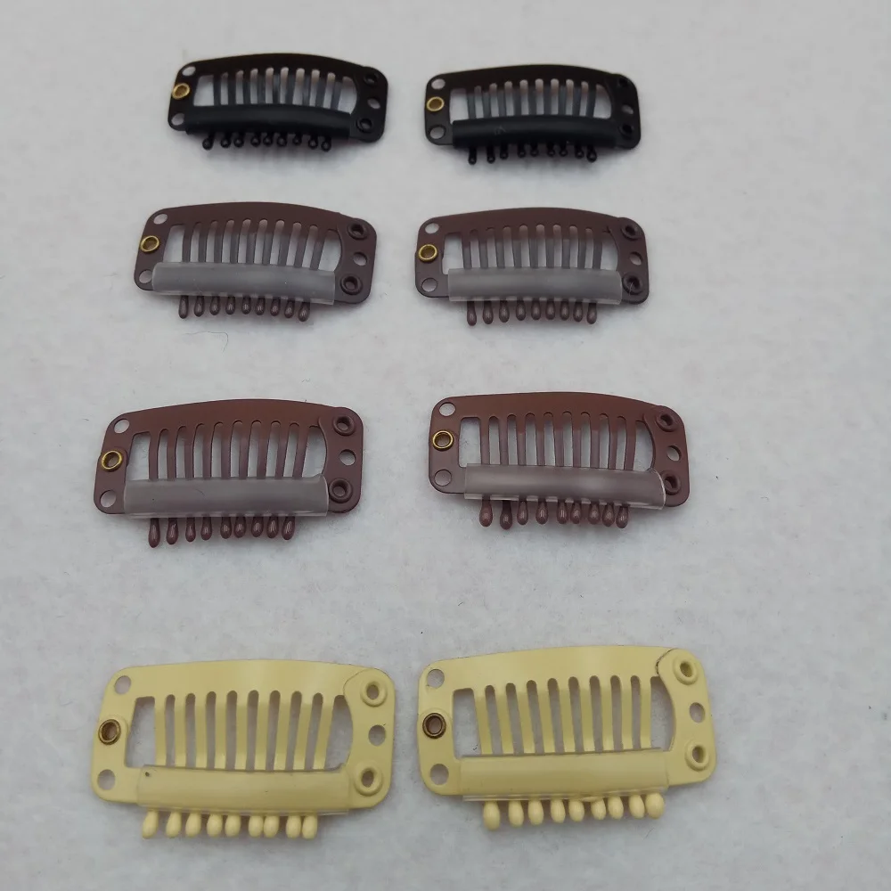 2.3cm Black 100 Hair Extension Snap Clips for Wig Wigs Weft Clip in 23mm