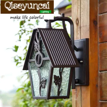 

Qiseyuncai European style waterproof outdoor LED aluminum wall lamp Retro American Garden courtyard lamp