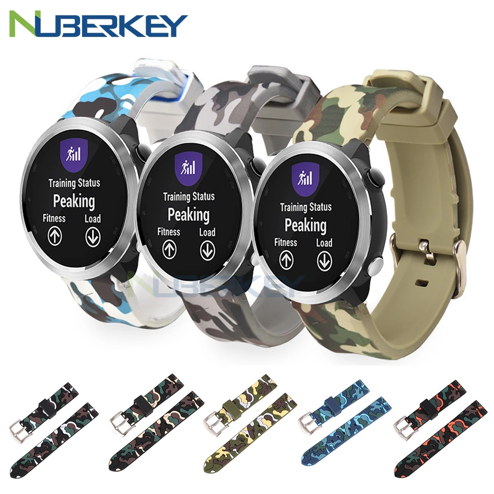 

Camouflage Soft Silicone Watch Band For Garmin Vivoactive3 3 HR Smart Watch Replacement Sport Strap For Forerunner 645 Bracelet