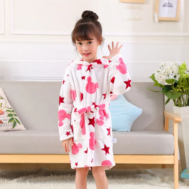 With Hood Boys Fleece Bathrobe Hooded Toddler Soft Fuzzy Robe