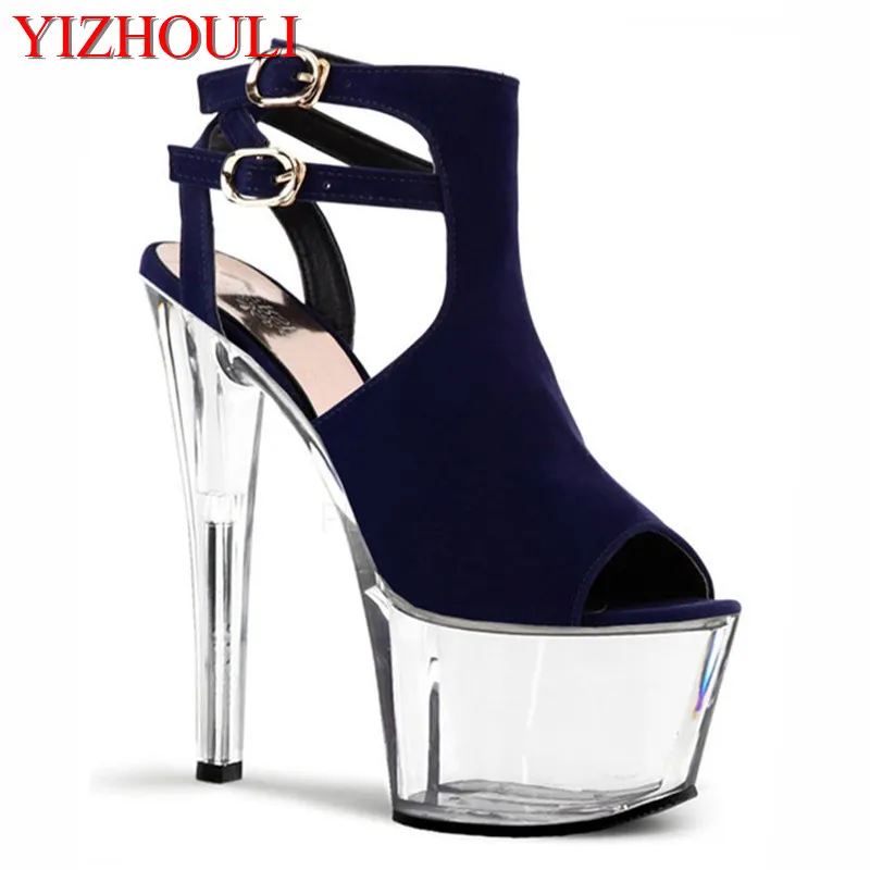 

17 cm high heels sandals stripes high heels women sexy gladiator shoes classic black sexy open-toed sandals