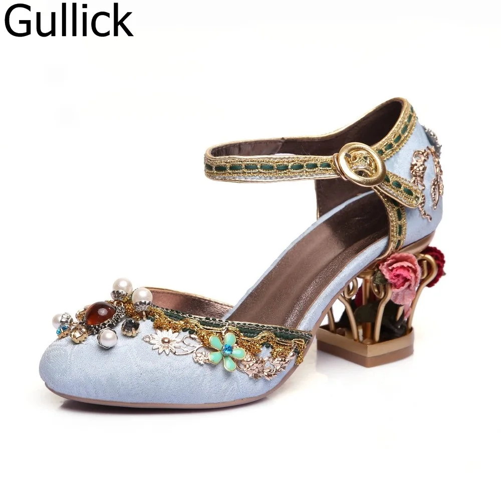 Women Fashion Mary Janes Style Round Toe Flower Pearl Decoration Pumps Spring Ankle Buckle Strap High Heel Wedding Shoes цена Women Fashion Mary Janes Style Round Toe Flower Pearl Decoration Pumps Spring Ankle Buckle Strap High Heel Wedding Shoes цены онлайн