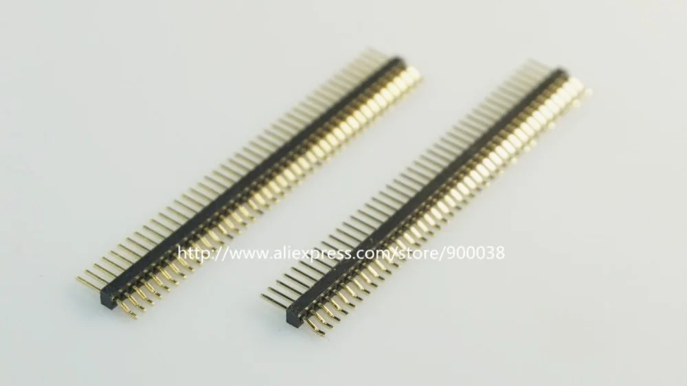 

10 pcs 1x40 P 40 Pin 1.27 mm Male Pin Header single row Right Angle SMT / SMD Surface Mount PCB Rohs