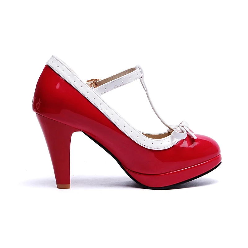 Asileto Для женщин женские туфли-лодочки обувь на высоком каблуке-шпильке на платформе обувь с бабочкой на платформе с Т-образным ремешком, вечерние, свадебные туфли на шпильке Size43 S973