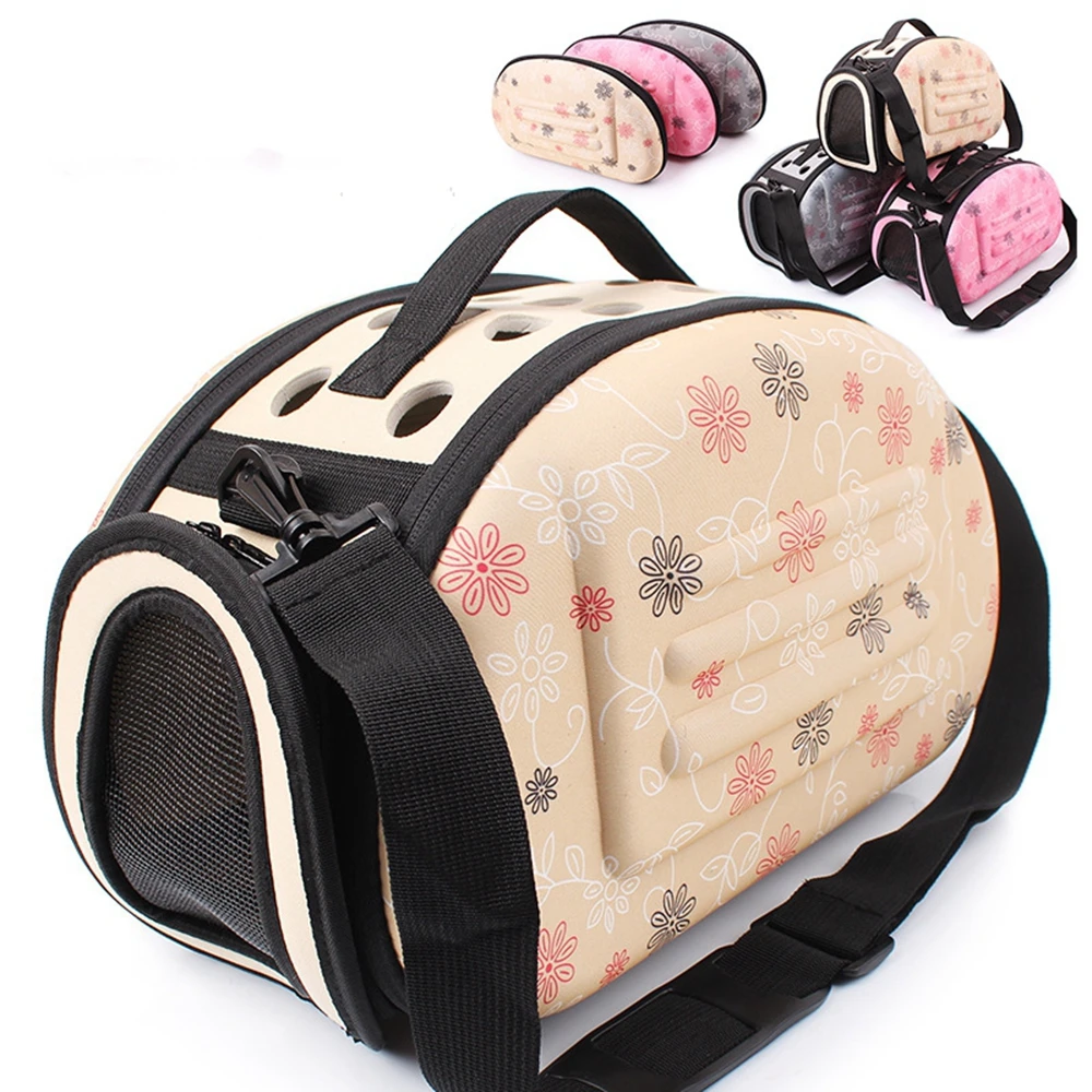 Foldable Eva Pet Carrier Puppy Dog Cat Outdoor Travel Shoulder Bag For