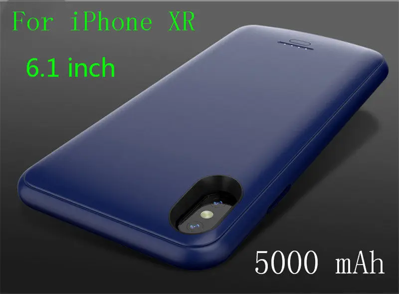 IXR-Blue Тонкий чехол для зарядного устройства для iPhone X XS Max XR внешний аккумулятор чехол для зарядки для iPhone6 6S 7 8 Plus 5 5S SE 5G задняя крышка - Цвет: IXR-Blue