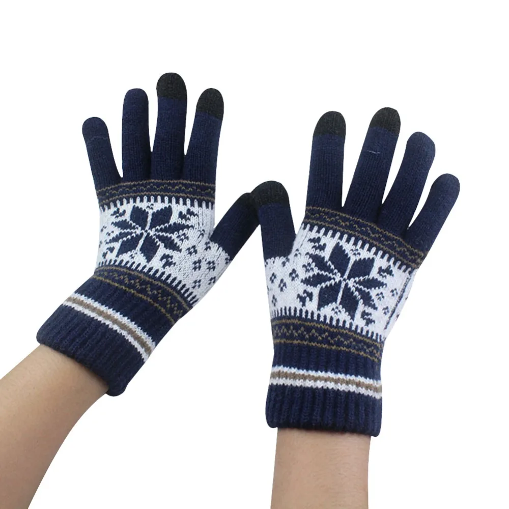 2017 Hot sale Navy Blue Classic Winter Knitted Gloves & Mittens Driving