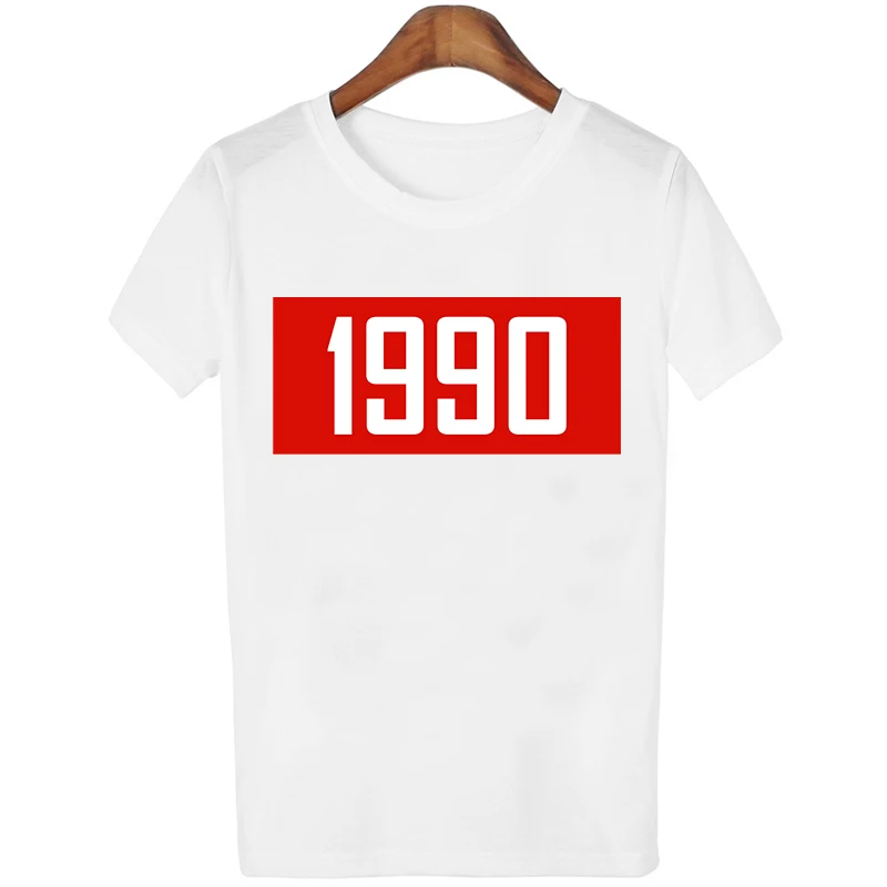 1990 Летняя женская футболка с надписью Харадзюку японского размера плюс с коротким рукавом панк топы тройники горячая Распродажа 1980 модная футболка - Цвет: 1990-2