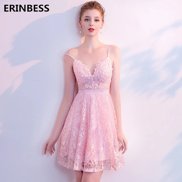 Vestidos Fiesta Cortos para mujer, De fiesta Formal De encaje rosa, a la 2019 - AliExpress Mobile