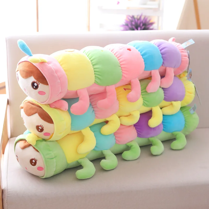 Creative New cute colorful caterpillar Stuffed Animal Doll baby pillow