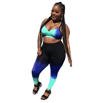 

Spring Summer Women Two Piece Set Top and Pants Plus Size Outfits Tracksuit Sweatsuit Sexy Print Active Sets