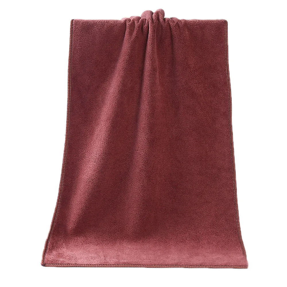 

Pure brown handmade soft and comfortable microfiber bath absorbent towel #5A1
