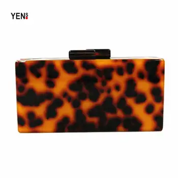 

Fashion Brand Designer Women New Wallet Acrylic Luxury Evening Bags Elegant Leopard Print Party Prom Handbag Lady Casual Clutch