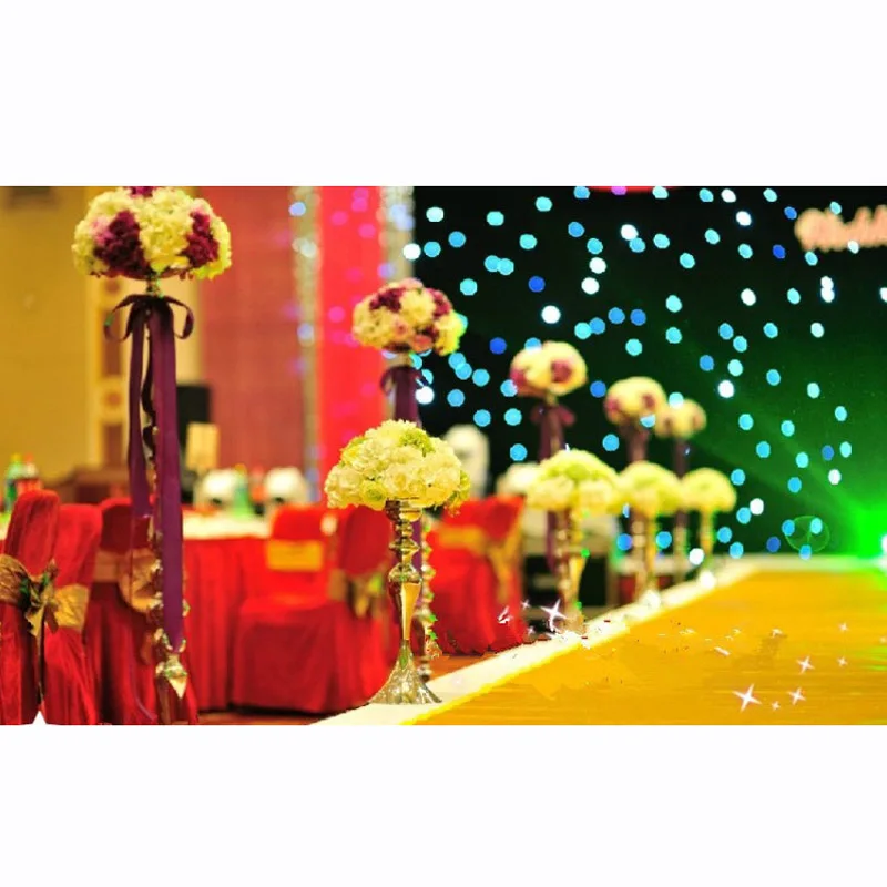 10 шт./лот, золотые подсвечники, настольные цветы, ваза-подсвечник, 73 см/32 см, дорожные подсвечники, центральная часть, свадебное украшение, G09