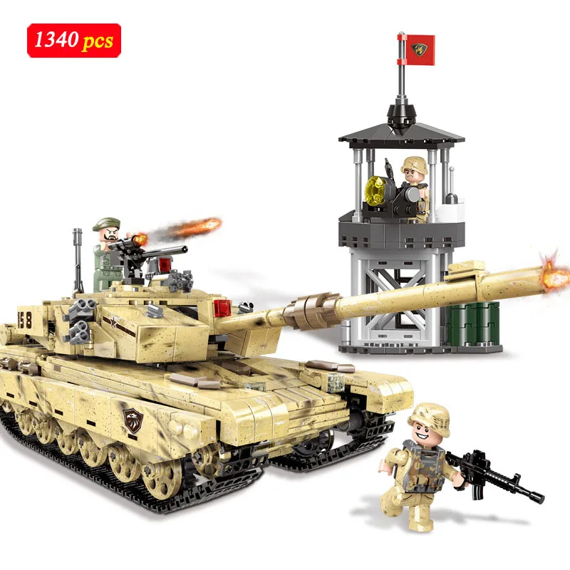 

1340Pcs Military building Tiger tank Legoed technic blocks Vehicle Compatible city Police Special forces soldier Bricks toys D32