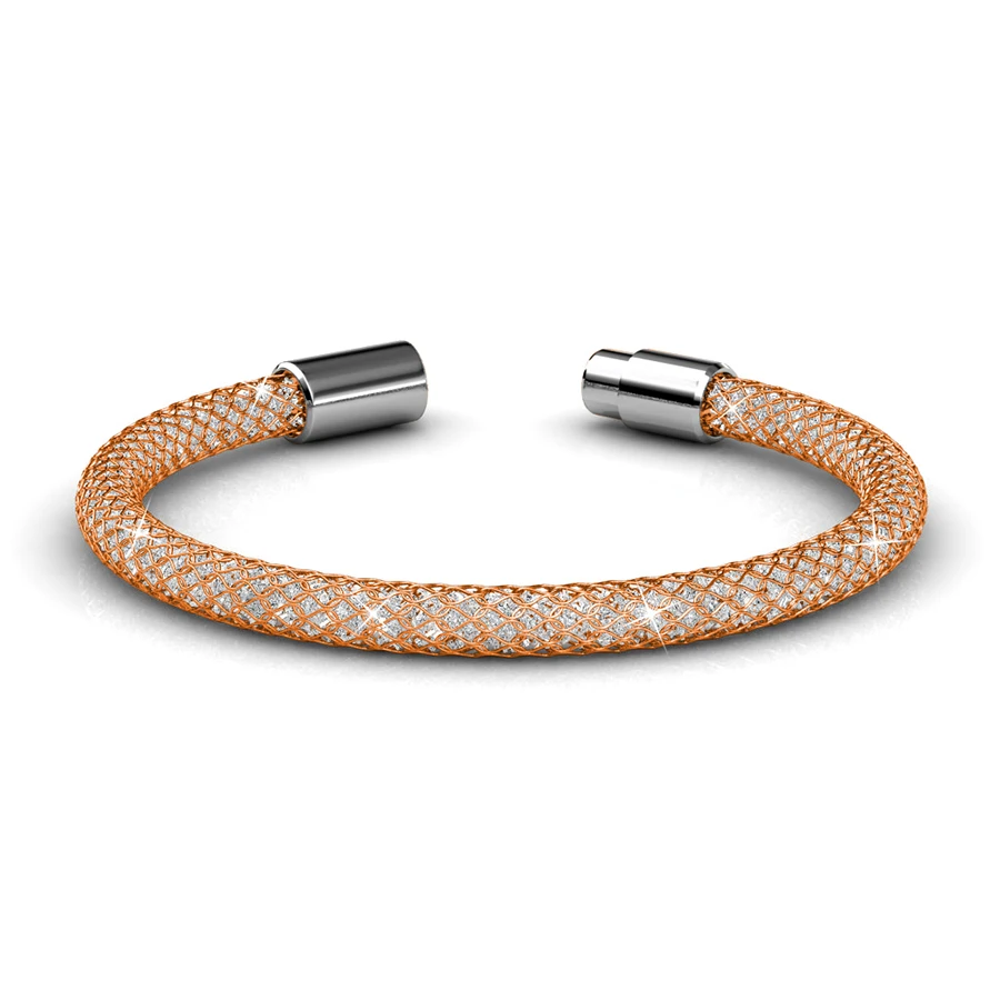 MALANDA брендовые новые модные сетчатые браслеты с кристаллами от Swarovski для женщин