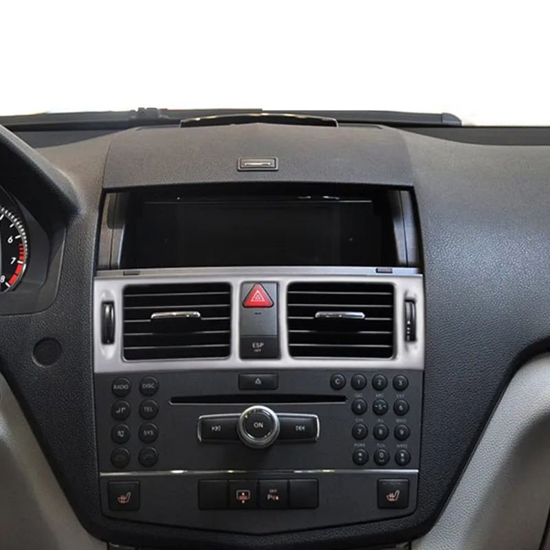 

Car Styling Center Console Air Conditioning Vent Frame Decoration Sticker Trim C Class W204 2008-2010 Stainless Steel Decals