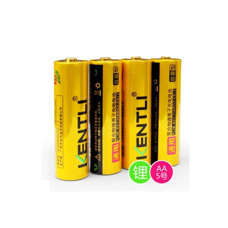 KENTLI 1.5V AA 2600mWh Li ion Rechargeable Battery Lithium batteries