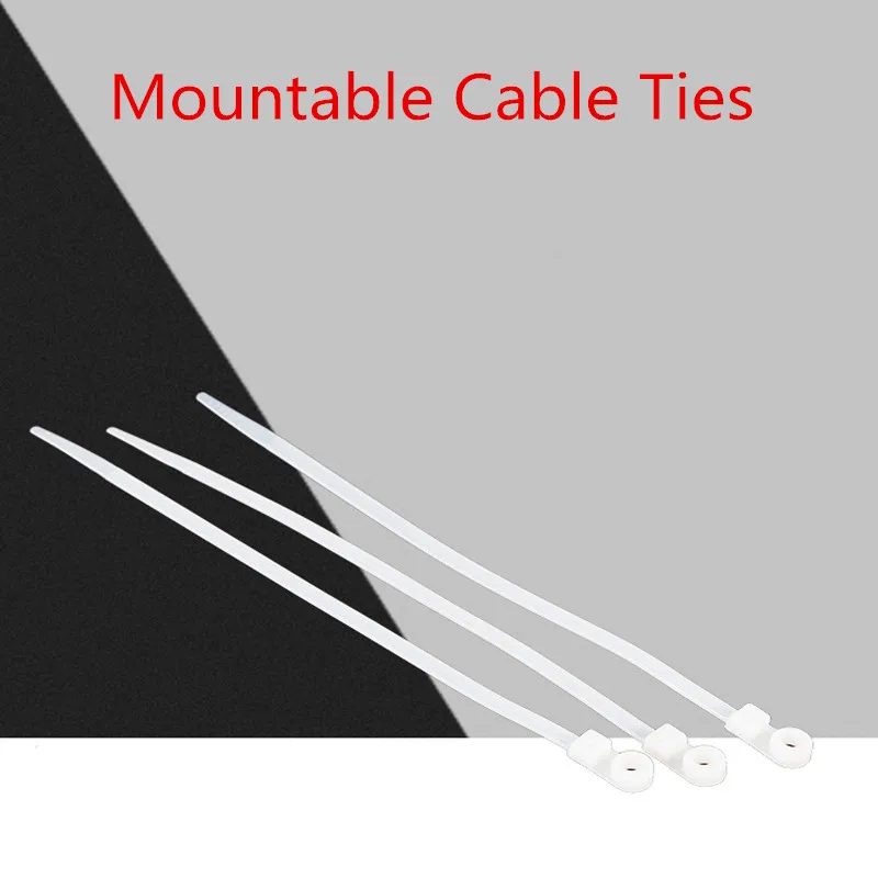 Монтажная головка кабельные стяжки 100 шт. 7,87 дюйма 4x200 мм 40 фунтов белый галстук на молнии
