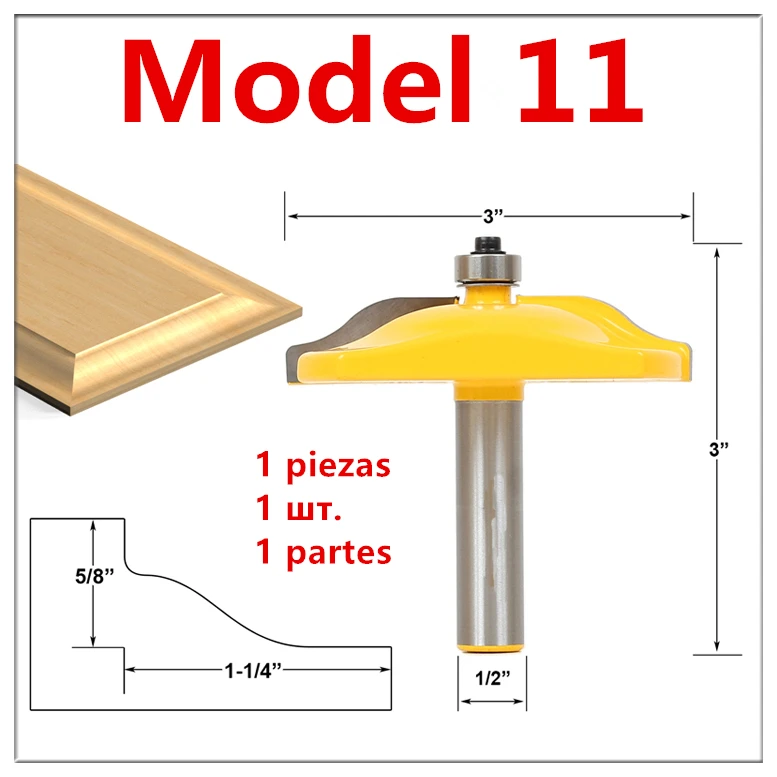 Дверь шкафа рельсы Stile Фрезерный резак Carbid деревообрабатывающий маршрутизатор бит Деревянный инструмент пол головоломки ножи панель рейзер клей Соединение - Длина режущей кромки: Model 11