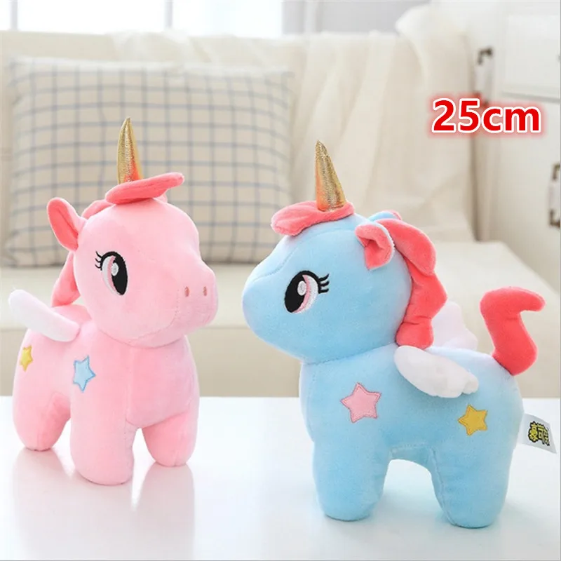 25cm Soft Unicorn Plush Toy Baby Kids Appease Sleeping Pillow Doll Animal Stuffed Plush Toy Birthday Gifts for Girls Children
