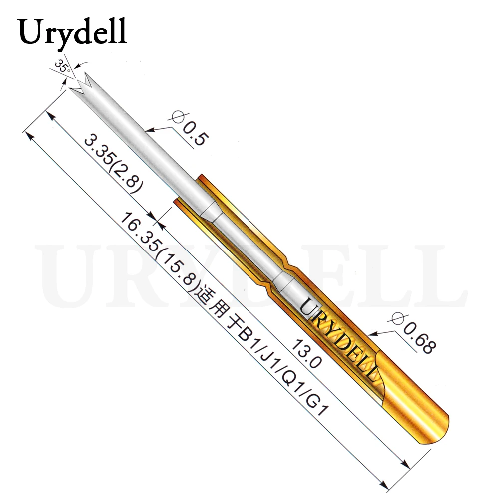 

100pcs/lot P50-Q1 Dia 0.5mm Spring Test Probes Pogo Pin Length 16.35mm (75g)
