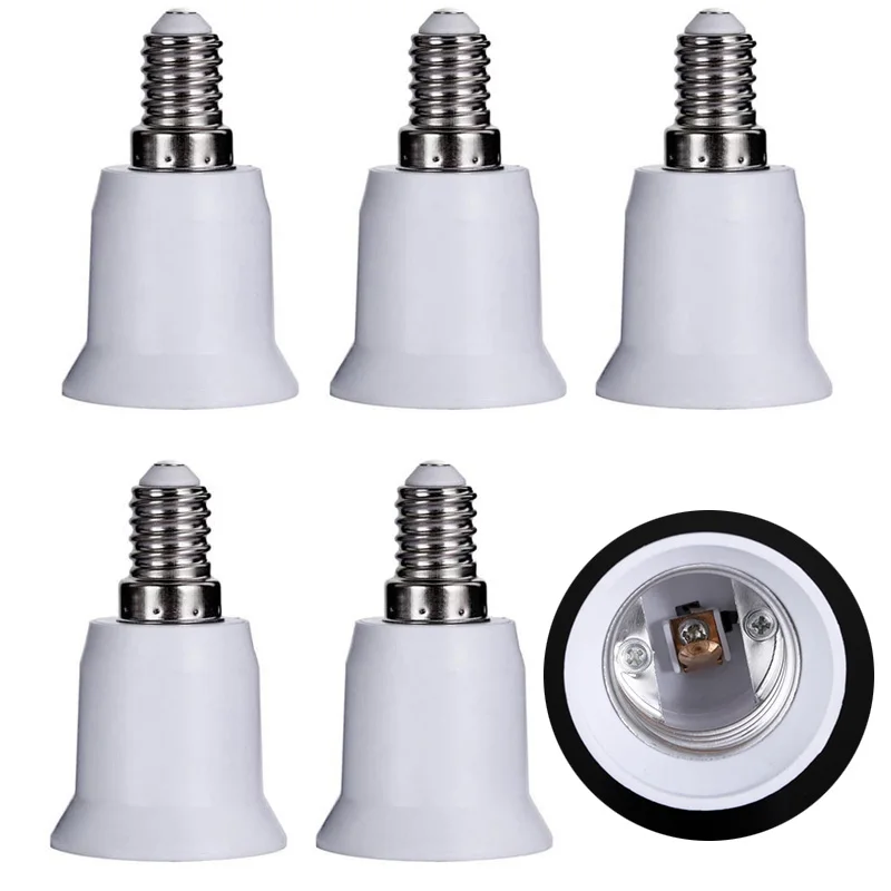 5pcs/lots E14 to E27 Bulb Base Lamp Socket Fitting Extender Converter Adapter Holder