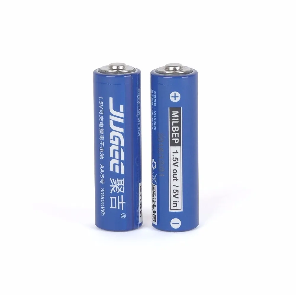 

2pcs 1.5 v AA lifepo4 lithium ionen batteries 14500 JUGEE 3000mWh rechargeable li-ion Li-polymer Li-Po battery