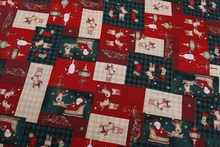 Neue Ankunft! Schöne Platz Design Rentier & Weihnachtsmann Weihnachts X’mas Baumwollgewebe
