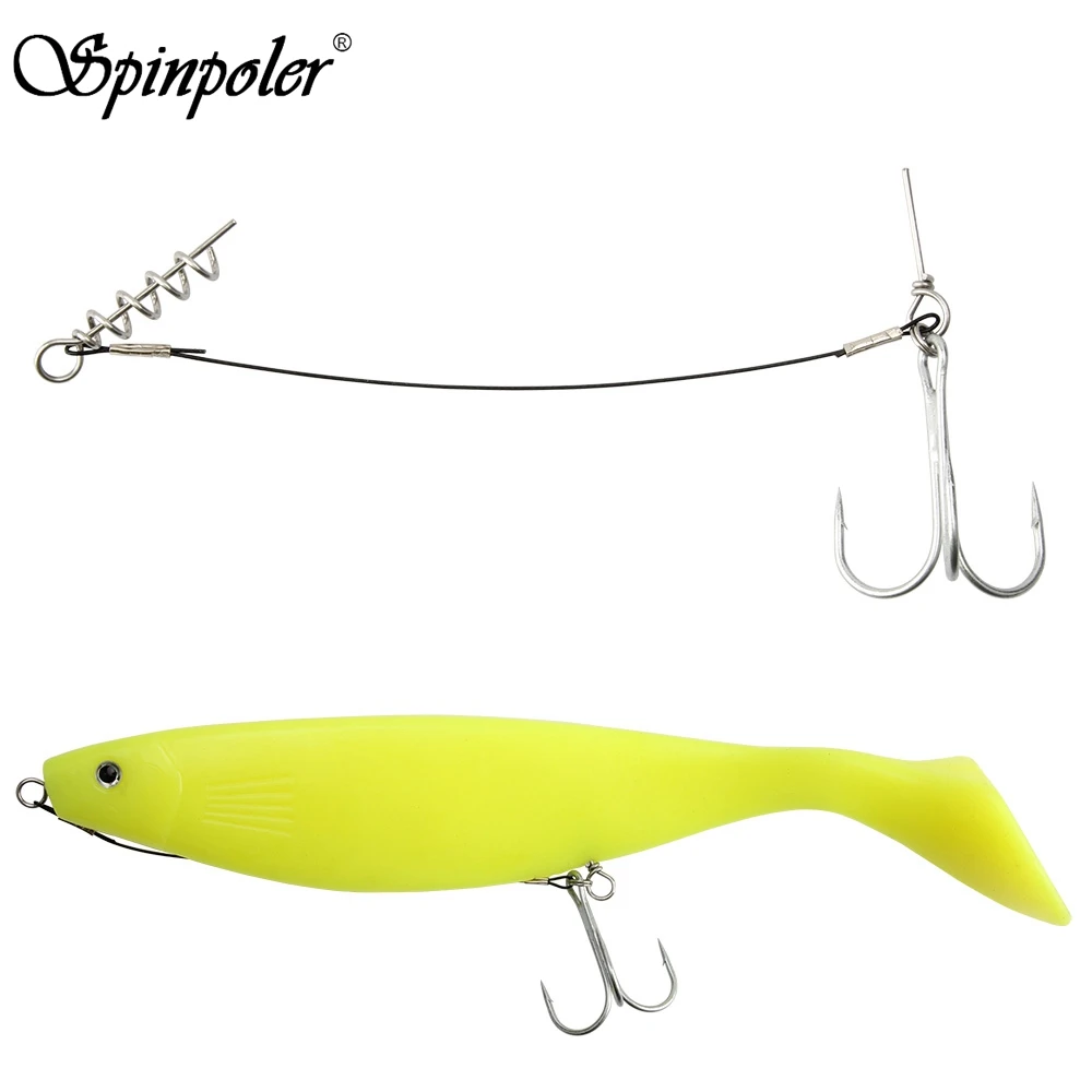 

Spinpoler 3Pcs Fishing Leaders With Treble Hook High Carbon Steel Fishing Jig Hook Barbed Hook Durable Pesca Fishhooks