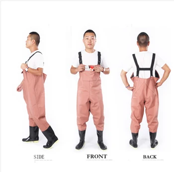 1mm Waterproof Breathable Chest Waders Fishing Pure Rubber Men Women respirant Boots Black Fishing Pants cuissardes peche Shoes