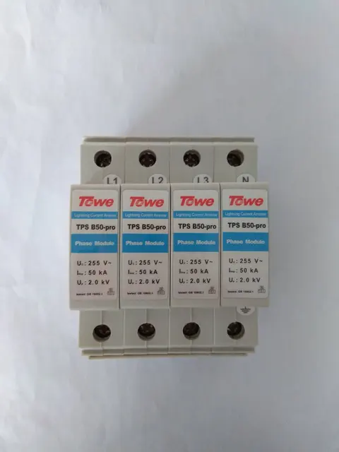 $ TOWE AP B50-PRO 4P Three-phase power Class B protect Gap discharge 4 Modules Iimp:50KA 10/350  Up 2.0KV lightning arresters