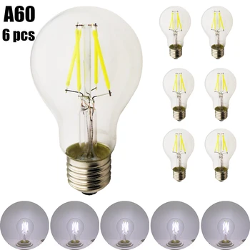 

6 pcs/lot E27 Home Retro Bulb LED Filament lamp Retro Candle Bulb Chandelier Incandescent 4W / 6W / 8W