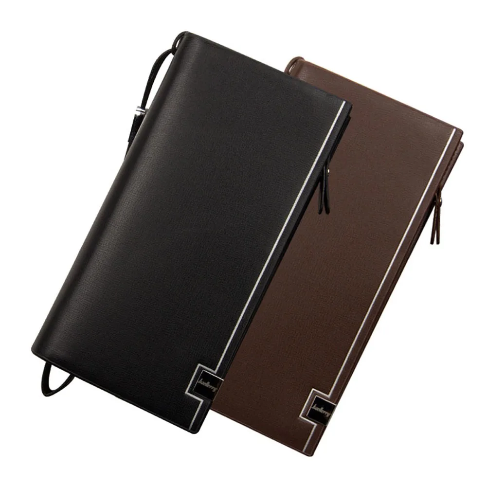 

Multi-function Men Long Purse With Wristband Zipped PU Leather Clutch Money Bag Card Holder Business Man Wallet LBY2017