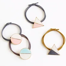 1 шт. простые Геометрические элементы оголовье аксессуары для волос головной убор темперамент волос Резиновая лента кольцо для волос Hgh-elastic G0502