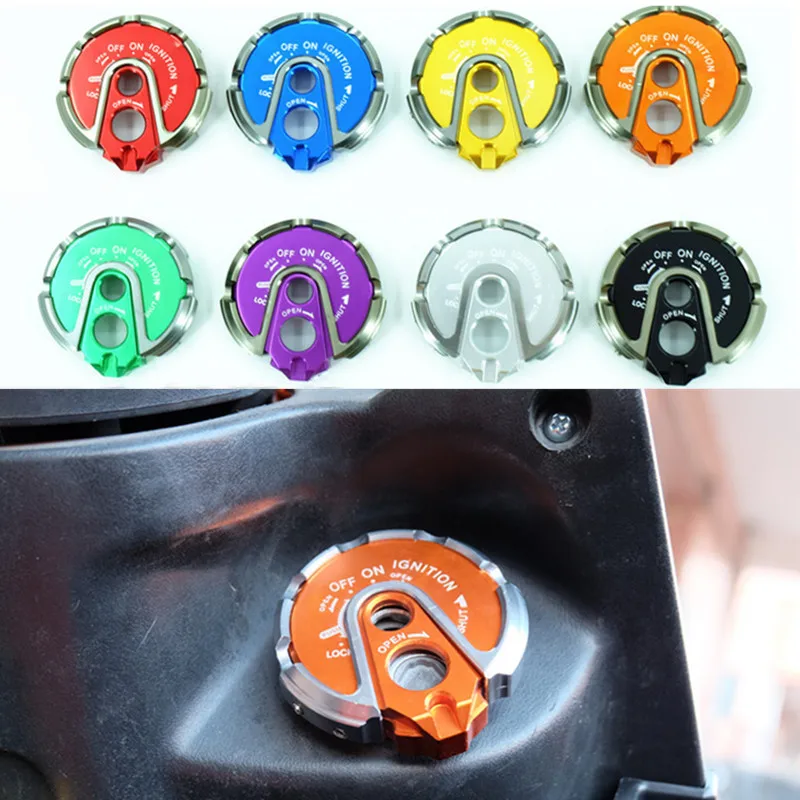 

Universal CNC Aluminum 8 Color Motorcycle Ignition Key Lock Cap Cover Ignition Switch Protector Cover For Yamaha BWS125 Cygnus-X