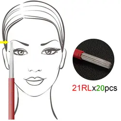 20 штук 0.35 мм постоянный Макияж 21r татуировки needdles microblading needdles для 3D Ручка tebori татуировки Сертифицированный косметика