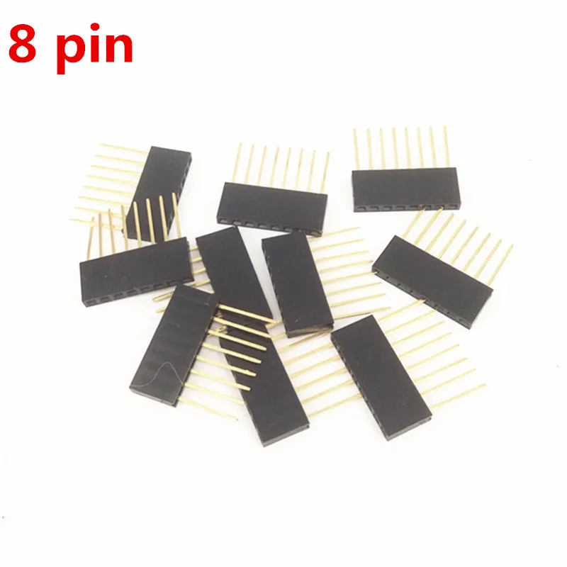 100pcs/lot Special Female Header Connector PC104 2.54 Spacing 1*8/8P Pin Long 11MM  For arduino
