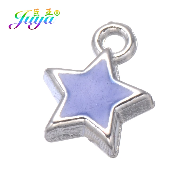 Juya DIY Small Enamel Charms Wholesale HandiCraft Evil Eye Love Heart Star Resin Charms For Women Kids Fashion Bijoux Making - Окраска металла: 50 Pieces As Photo