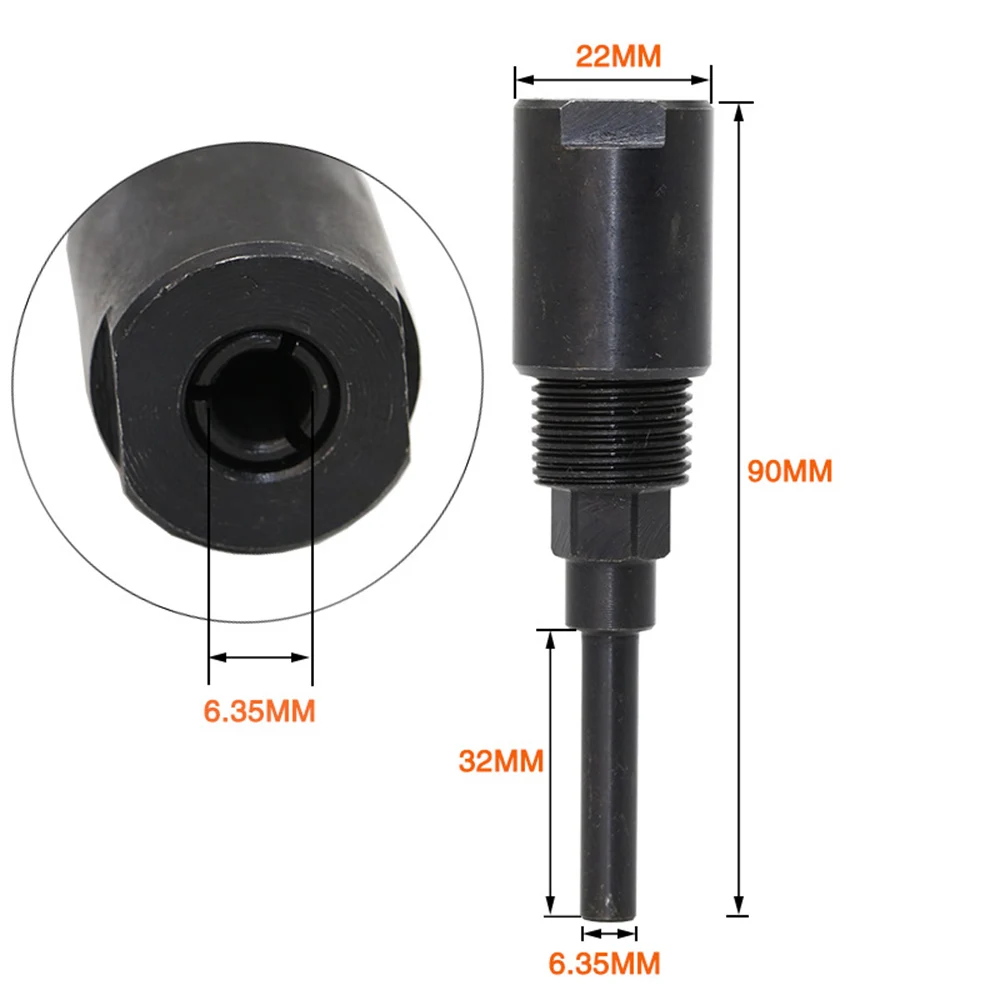 Новый 1/4 хвостовика 90 мм гравировки расширение стержня фрезы цанговый Зажимы держатель Деревообработка фрезерные расширение Род