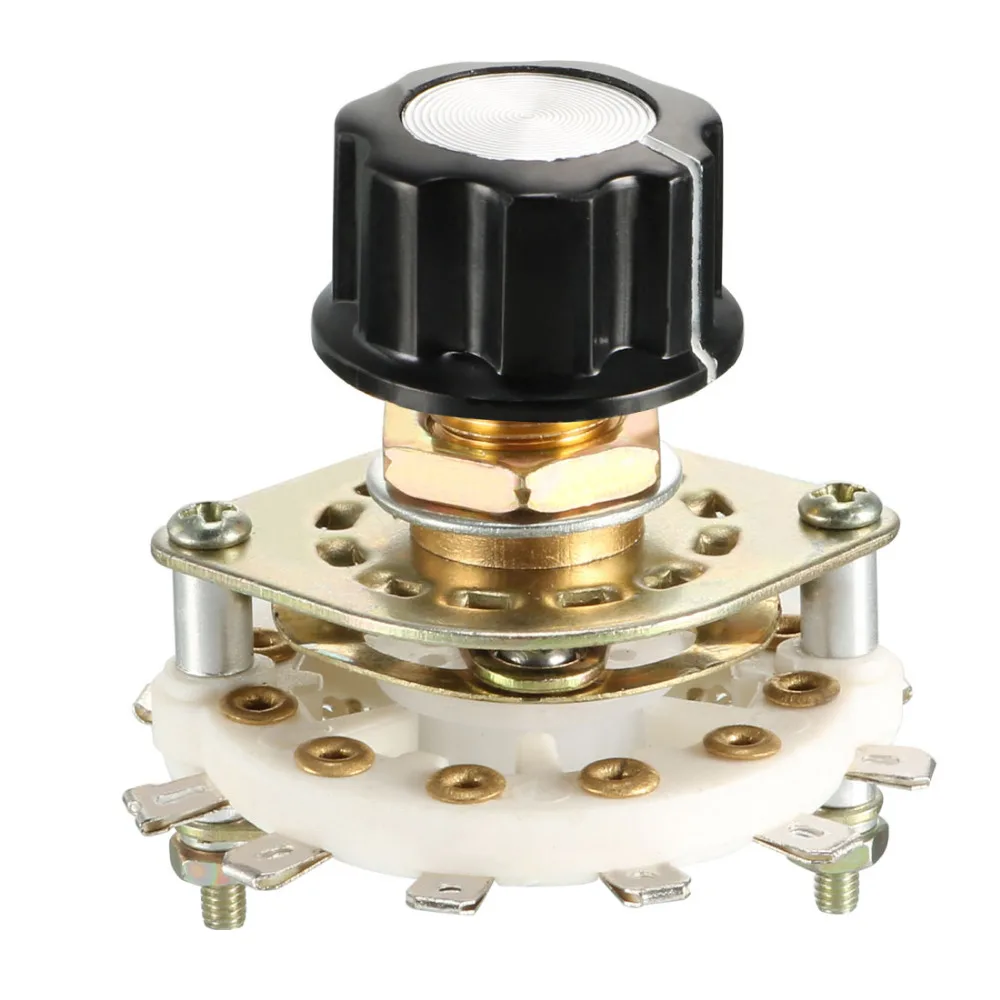 

Uxcell 1/2/3 Pole Switch 1/2/3 Deck Band Channel Rotary Switch Selector with Knob Cap for Radio TV Industrial 6/7/11 Position