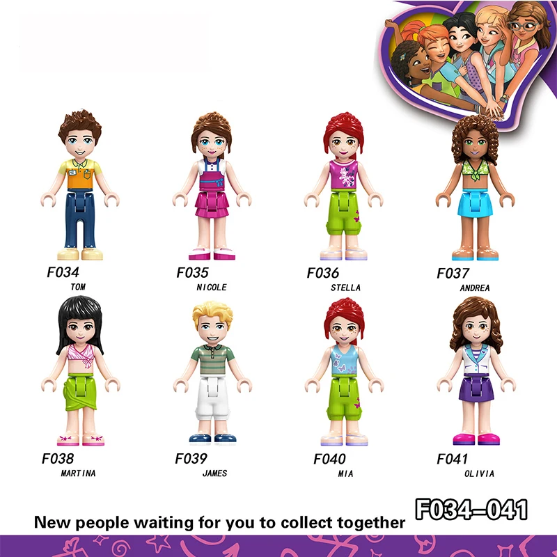 

Fairy Tale Princess Girl Anime Building tom emma kate Olivia Stephanie Mia Blocks Model Friends Children Toys Compatible JM28