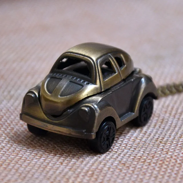 Bronze Vintage Lovely Car Quartz Pocket Watch Necklace Chain Pendant Regarder Me Bronze Vintage Lovely Car Quartz Pocket Watch Necklace Chain Pendant Regarder Me