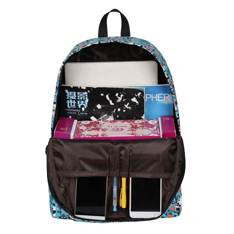 Ciker принт панды рюкзак женский дорожный ежедневный ноутбук студенческий школьный рюкзак водоотталкивающий для подростков Mochila Feminima