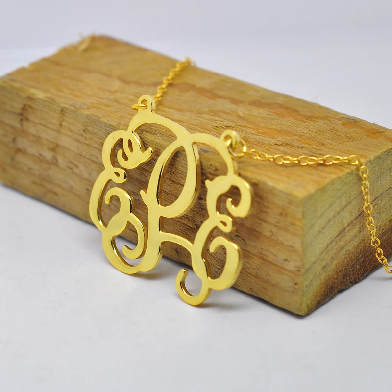 Wholesale Monogram Necklace Personalized 3 Initial Custom 925 Solid